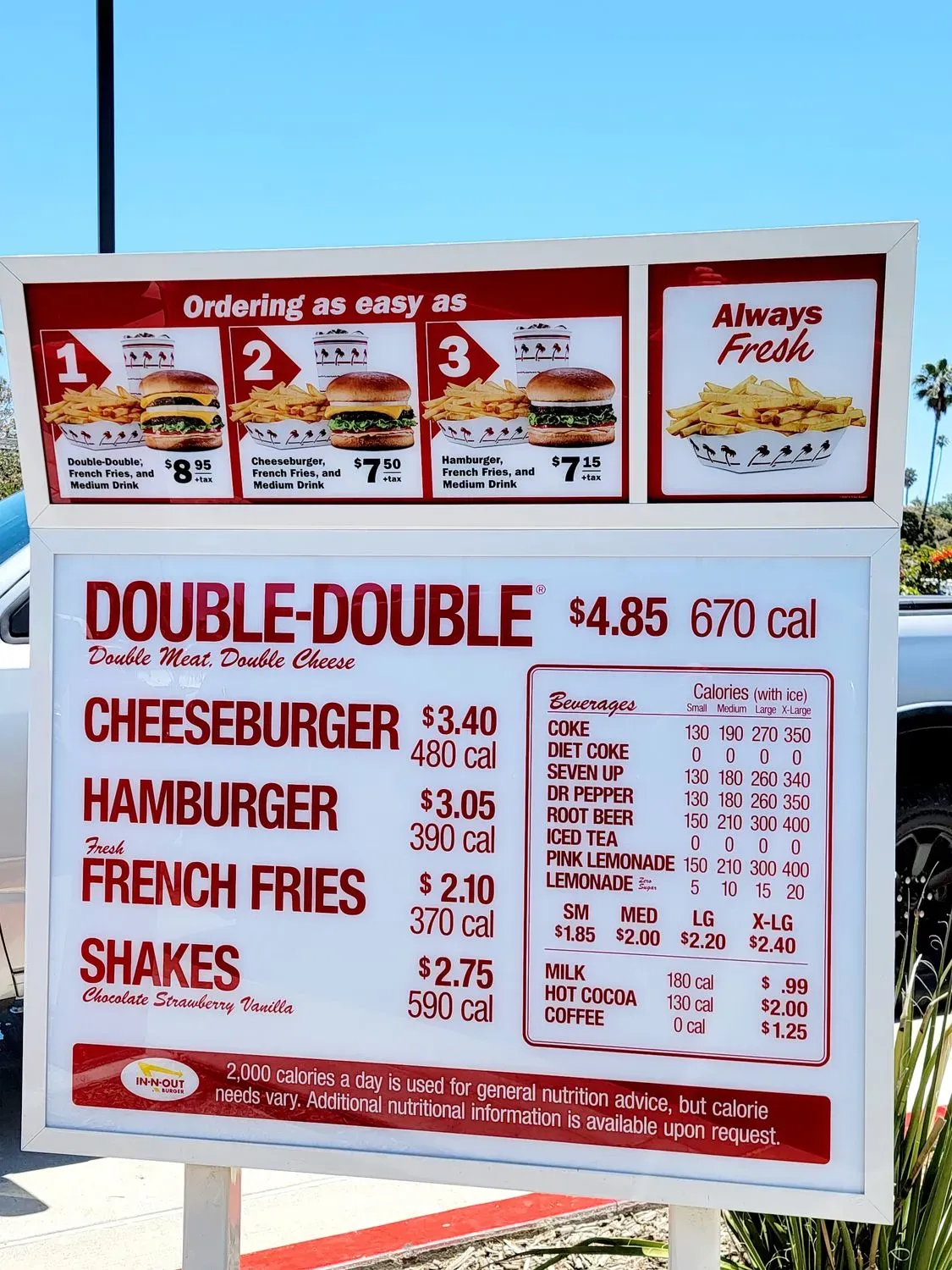 In-N-Out Burger Menu - Updated November 2025