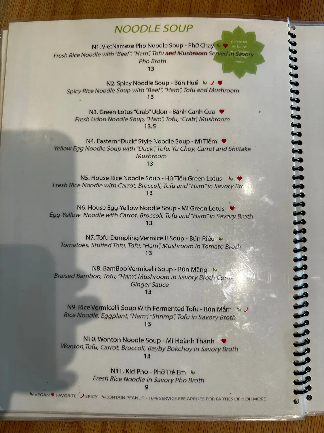 Menu 5