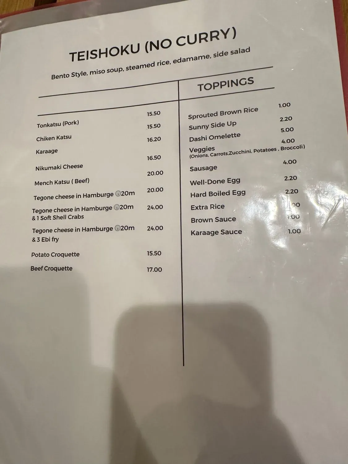 Menu 5