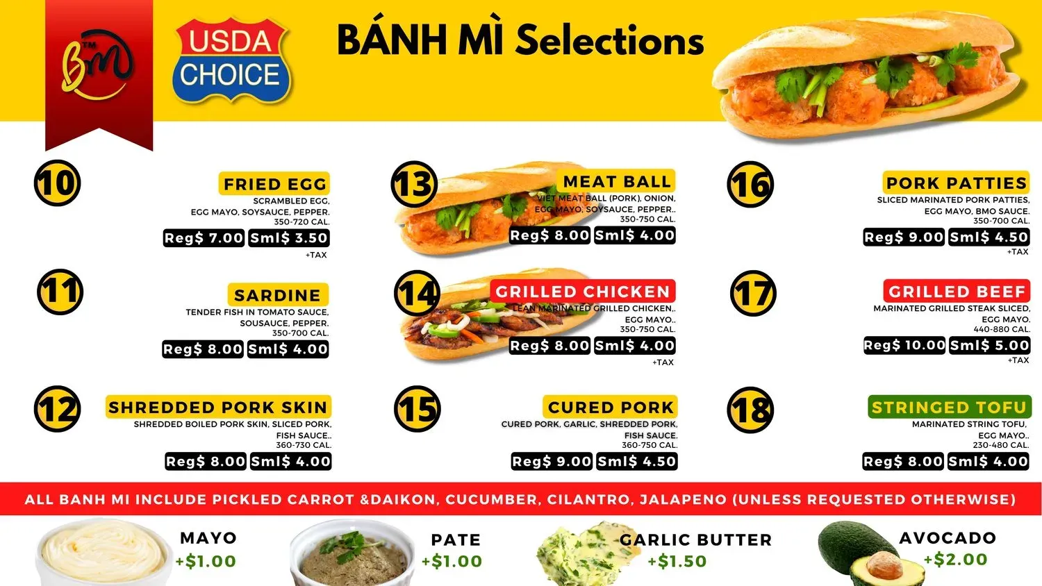 Banh Mi Oven Menu - Updated November 2025