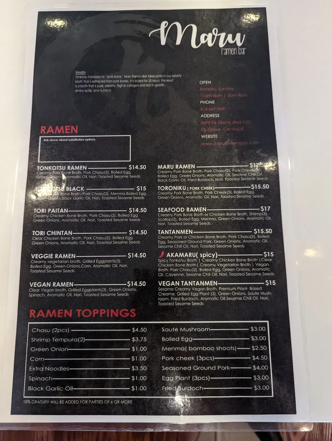 Menu 5