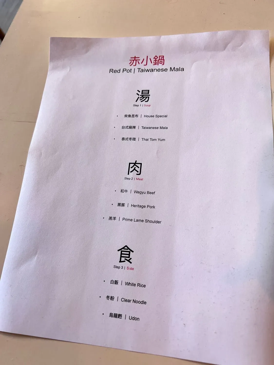 Menu 5