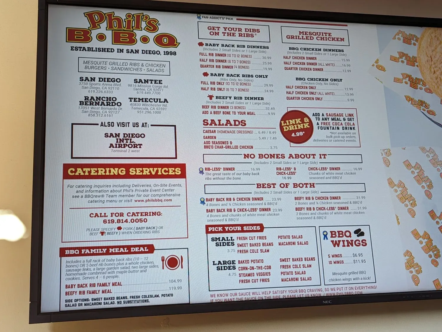 Phil's BBQ Menu - Updated November 2025