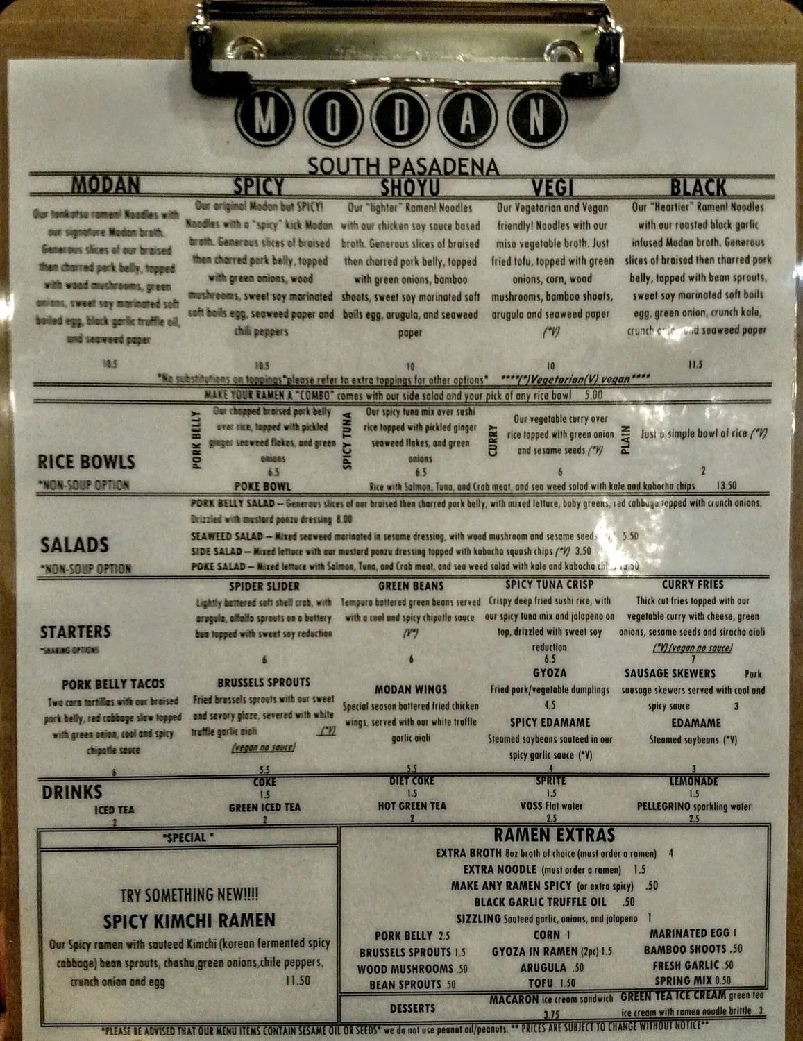 Menu 5