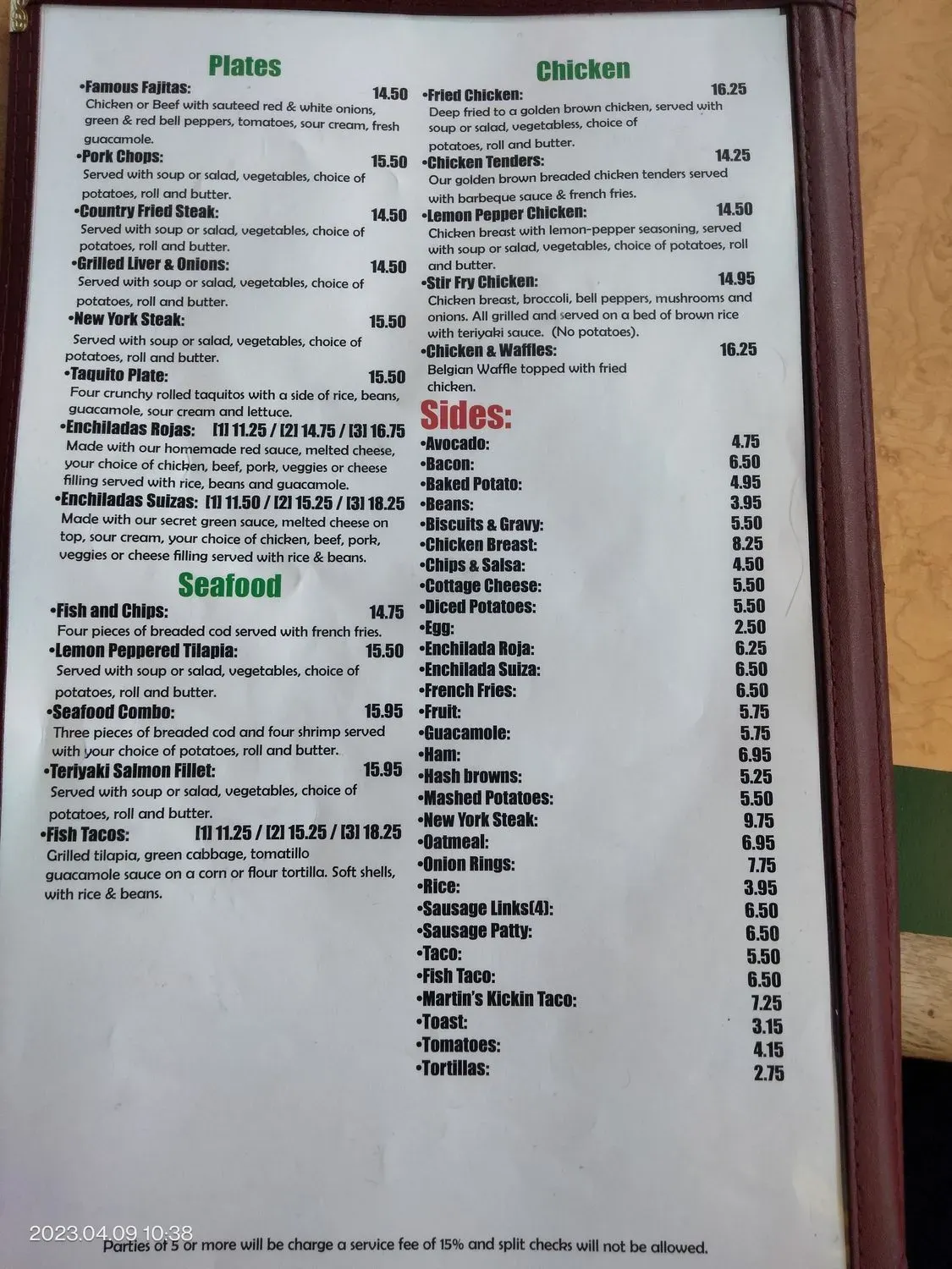 Menu 5