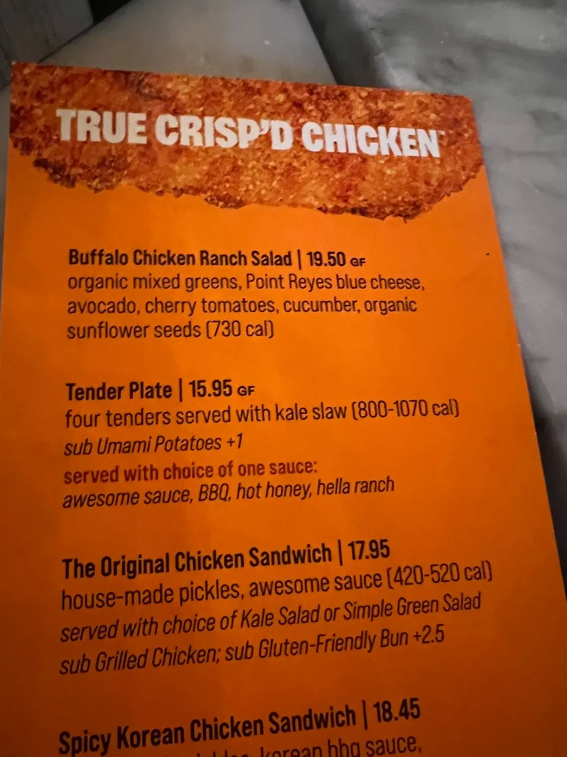 True Food Kitchen Menu - Updated November 2025