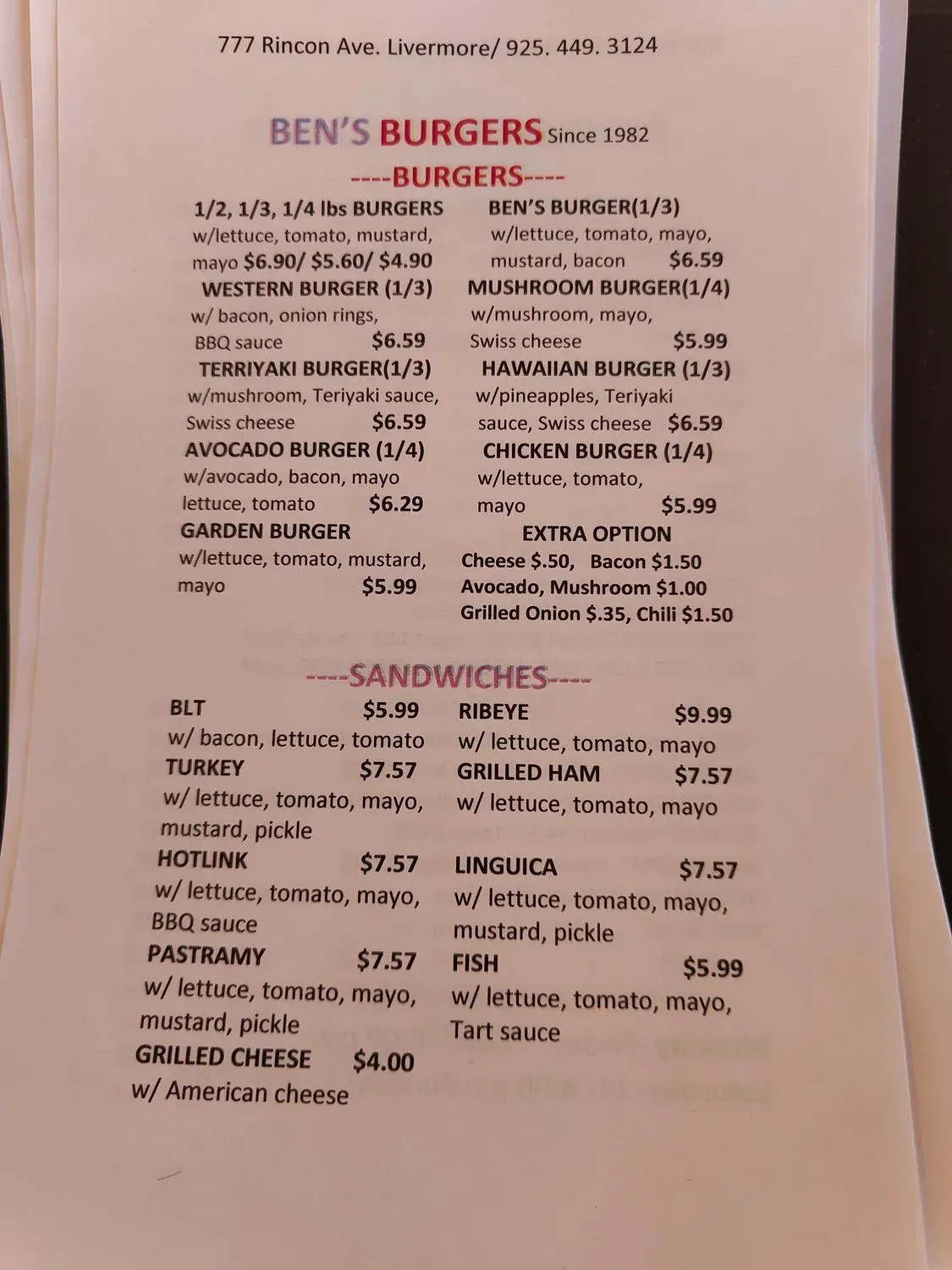 Menu 1