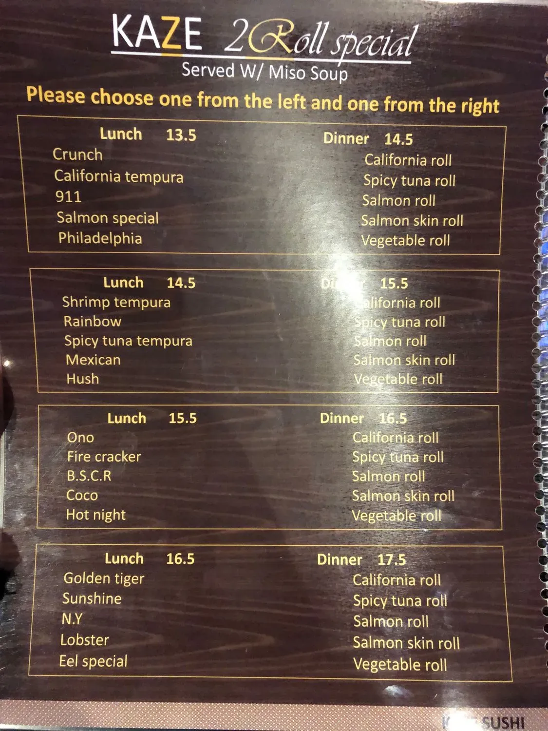 Menu 5