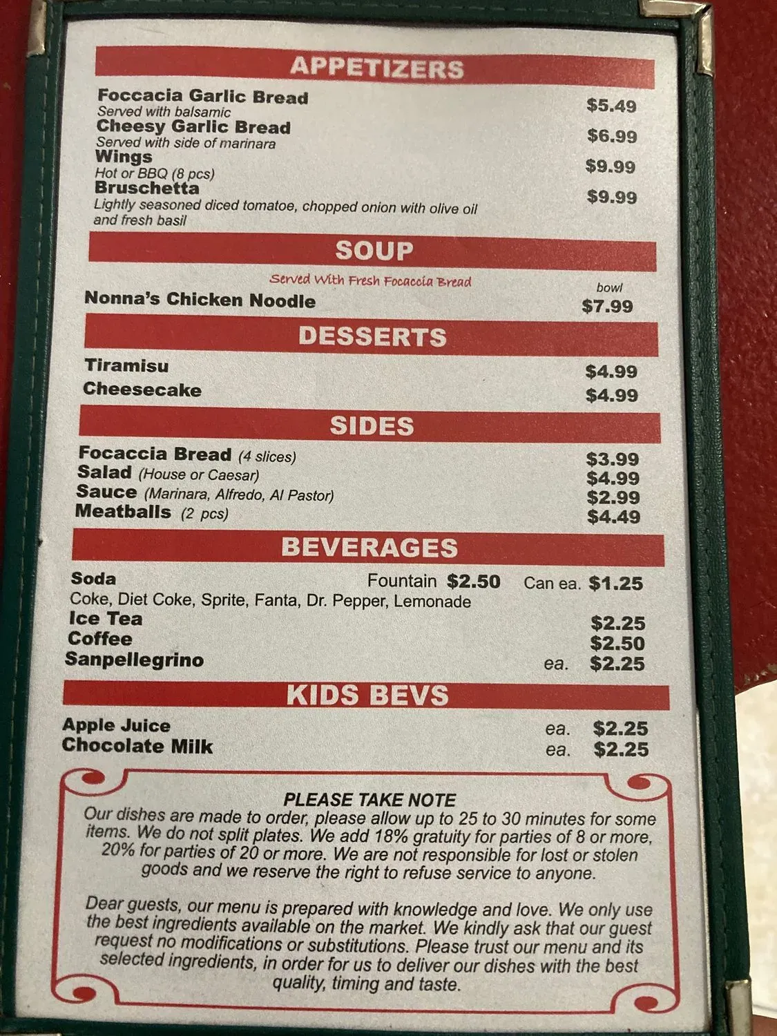 Menu 1