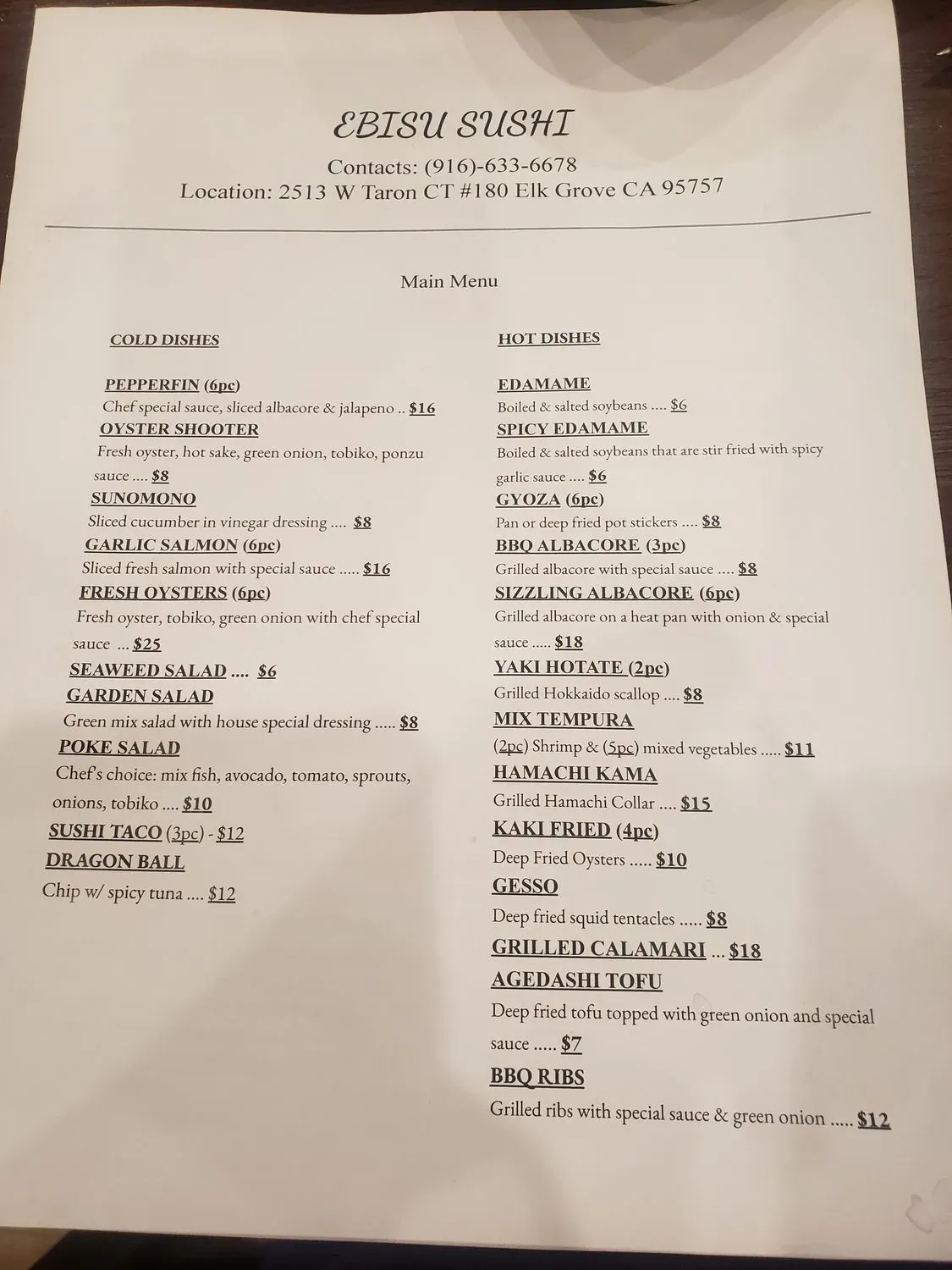 Menu 1