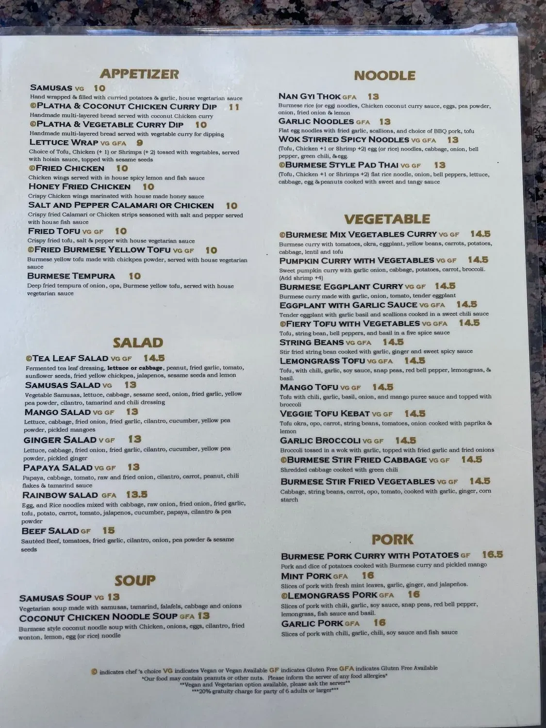 Menu 1