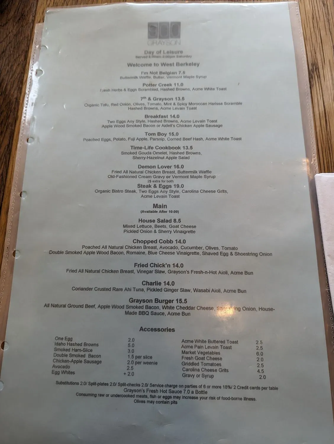 Menu 5