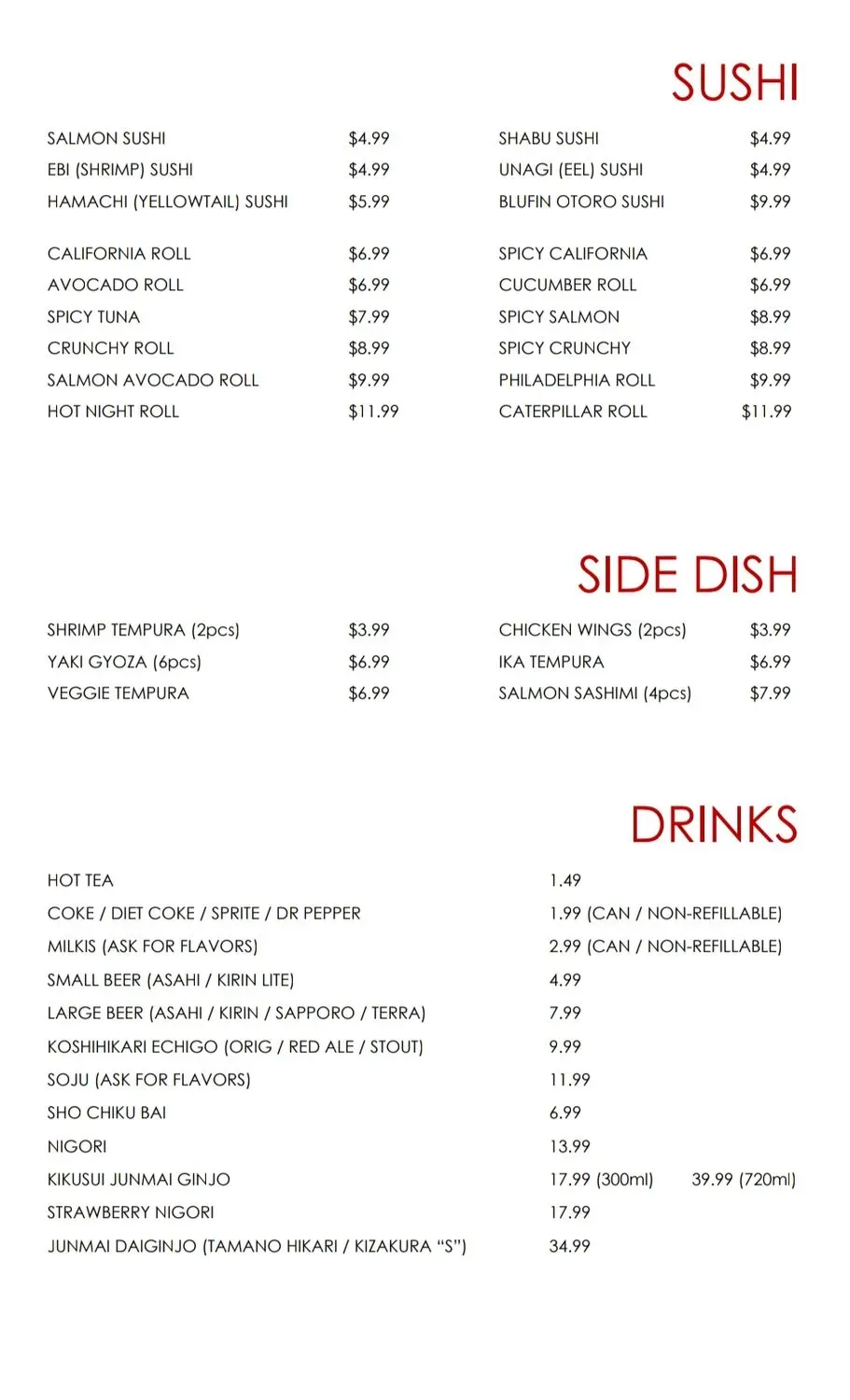 Menu 1