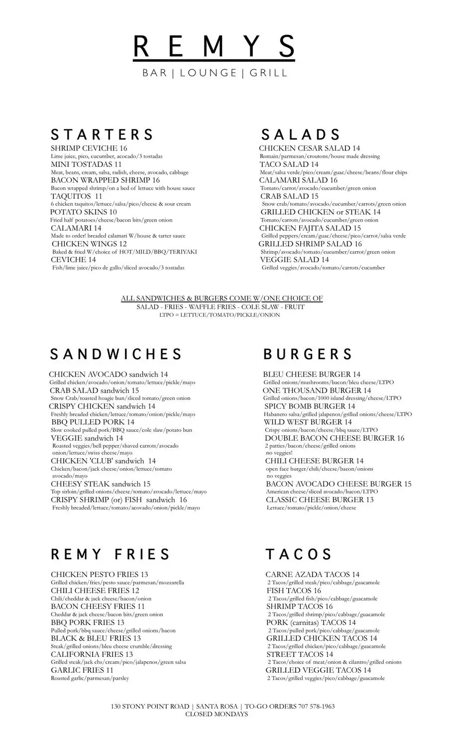 Menu 1