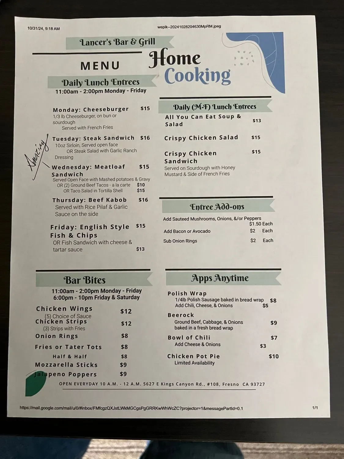 Menu 1