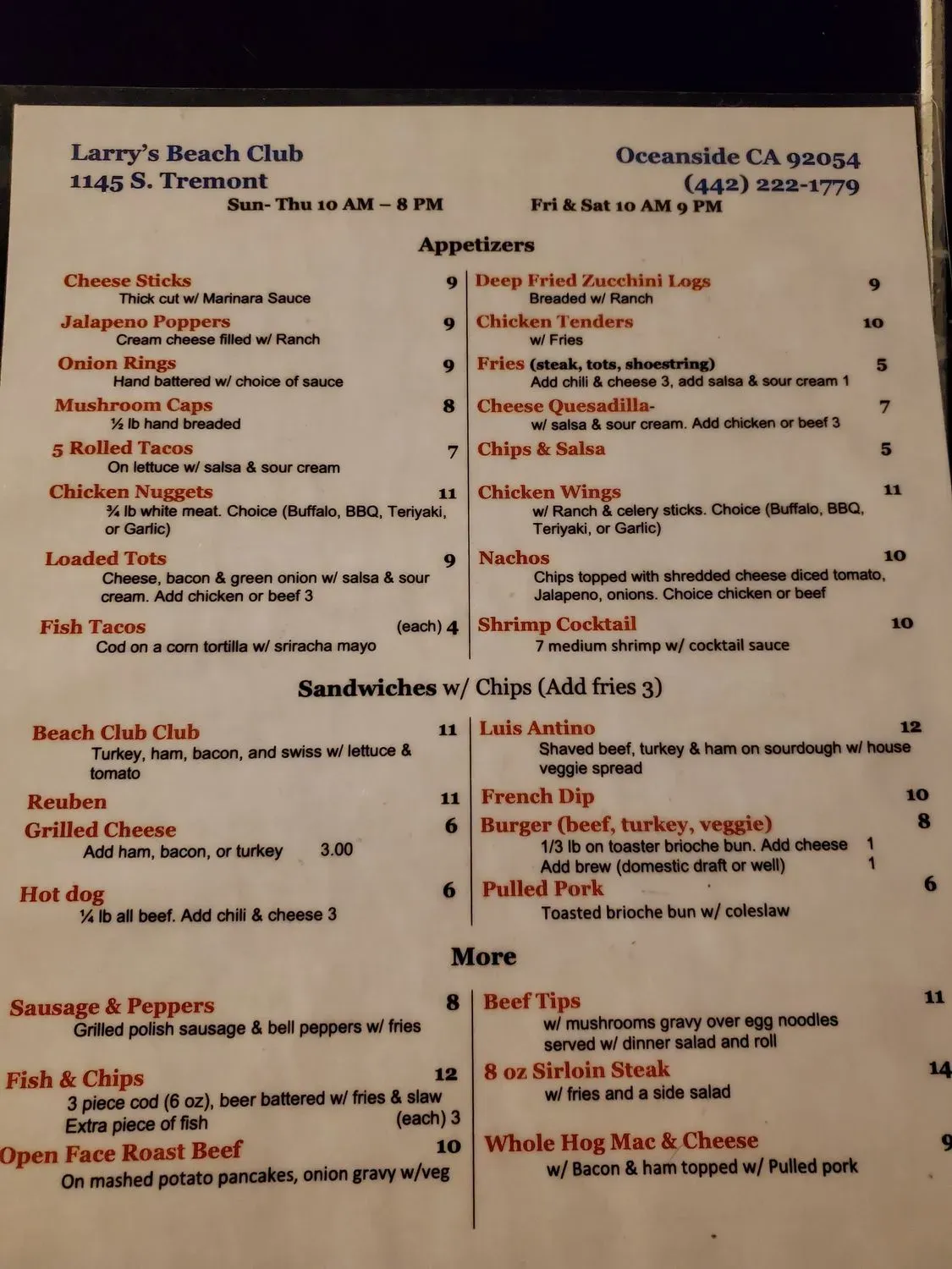 Menu 1