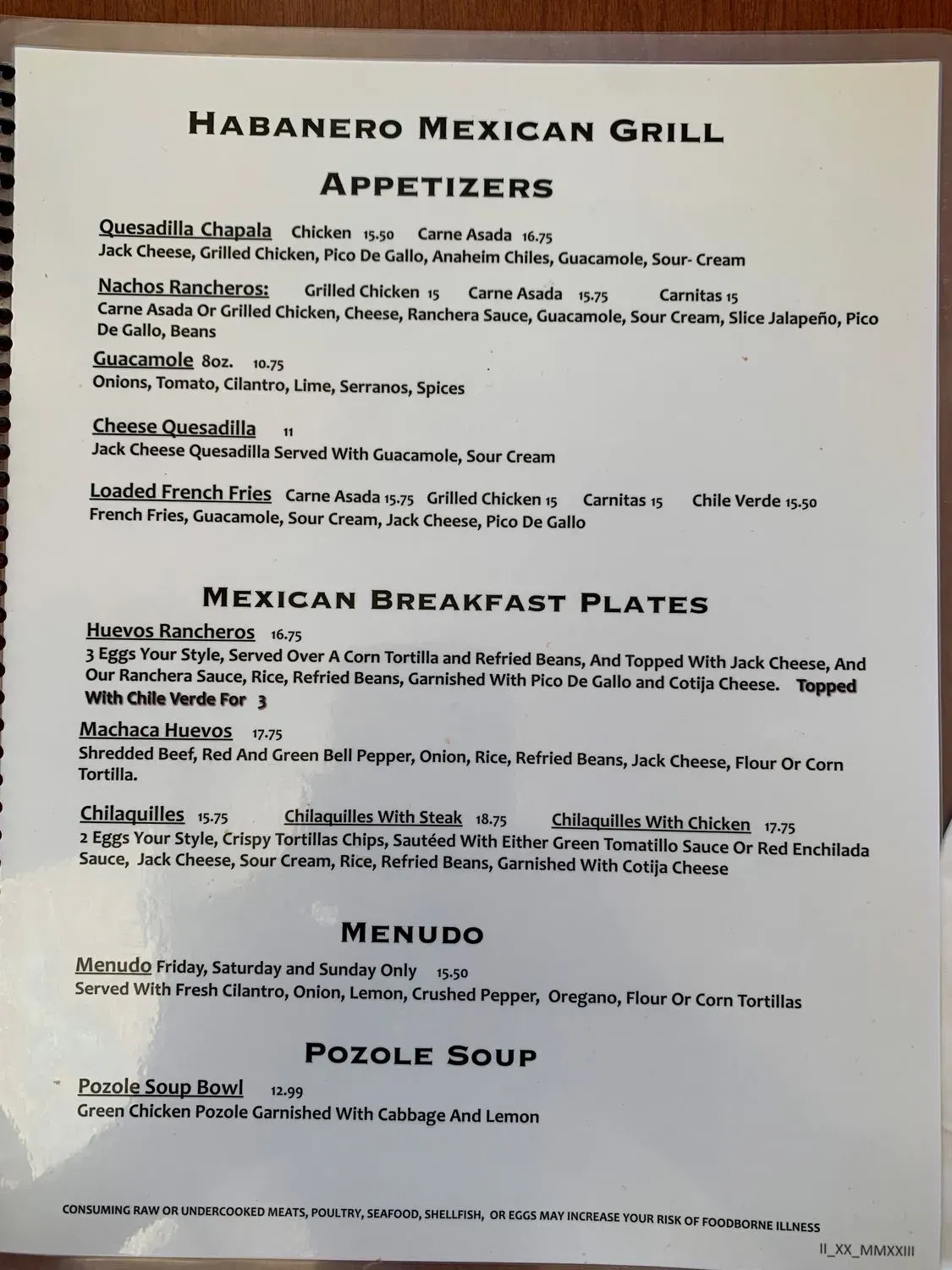 Menu 5