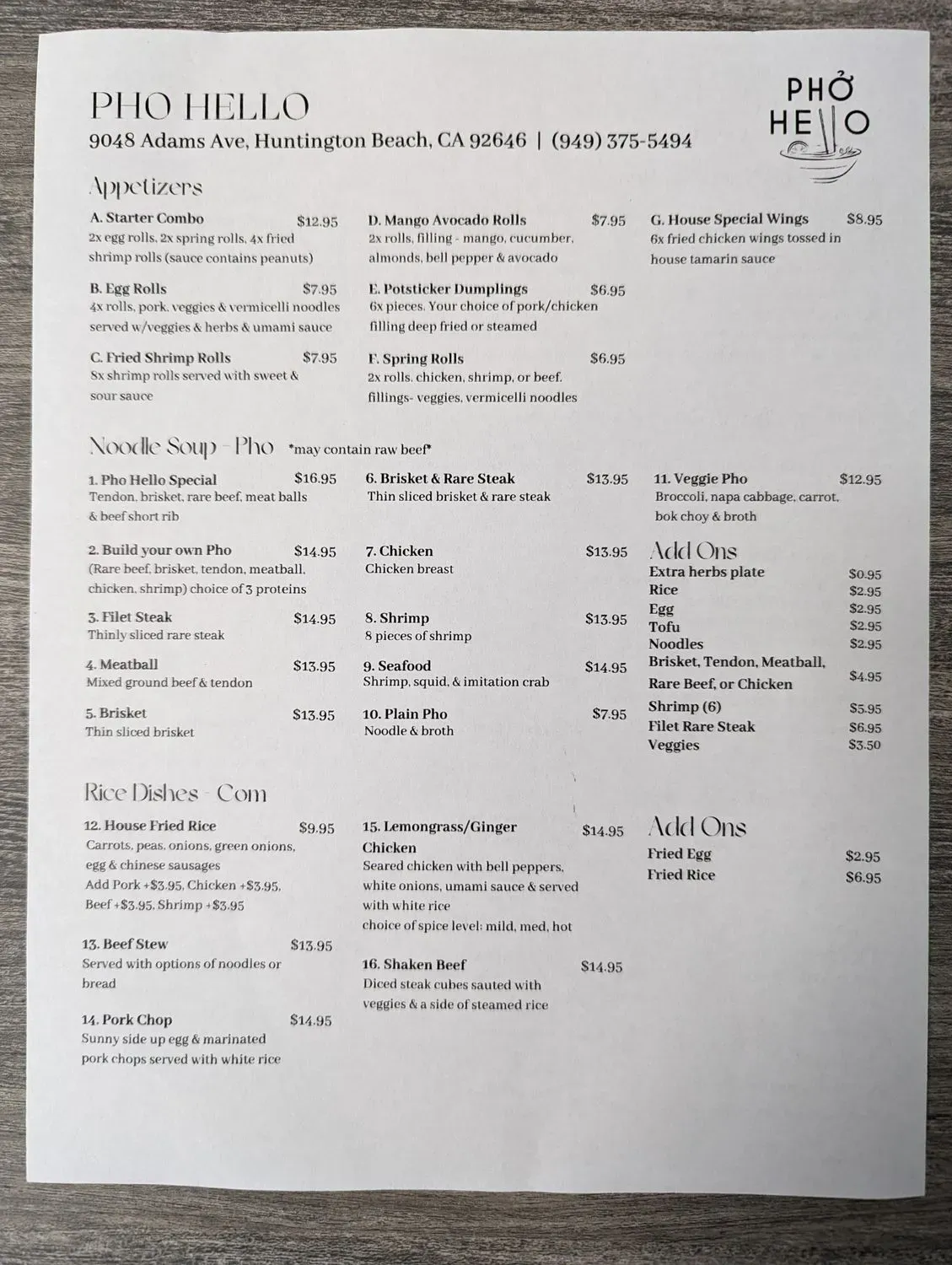 Menu 1