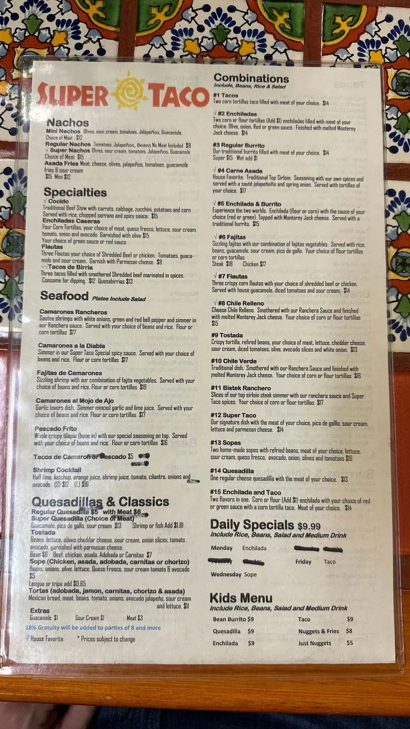 Menu 1