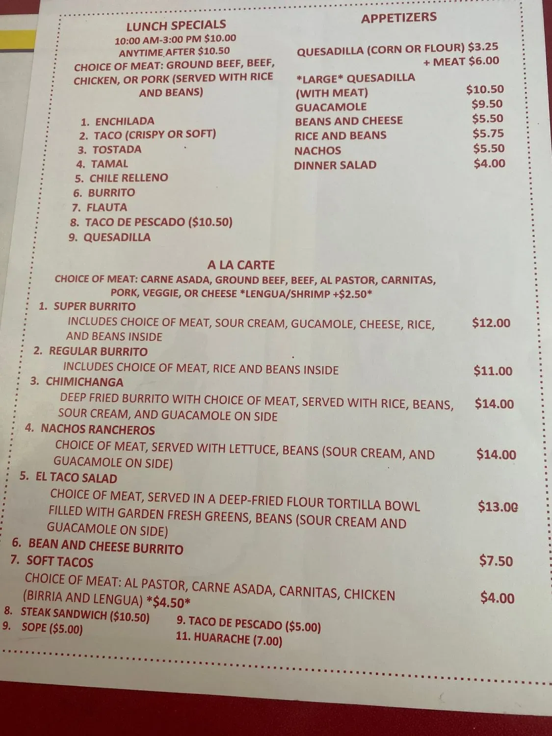 Menu 1