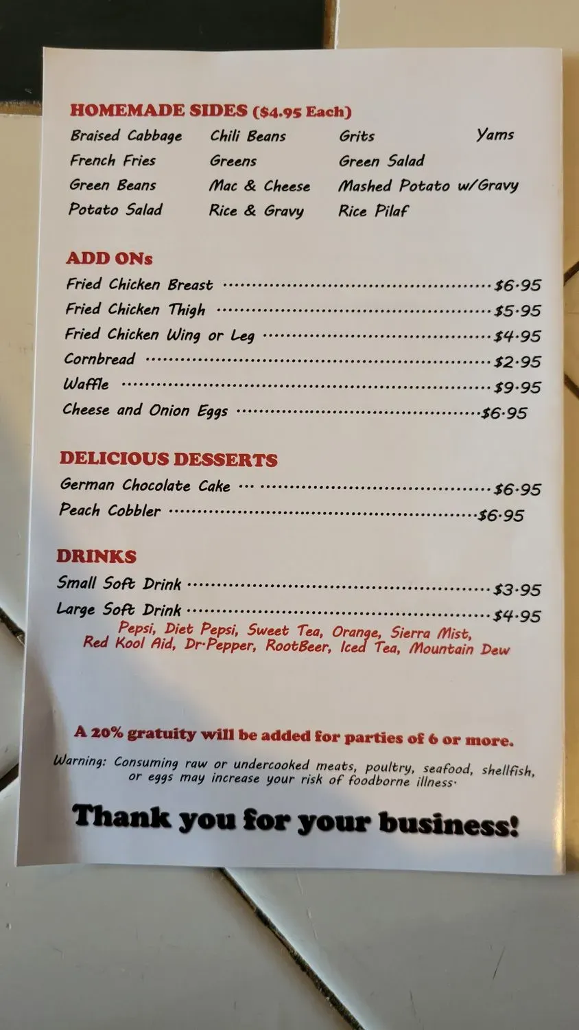 Menu 1