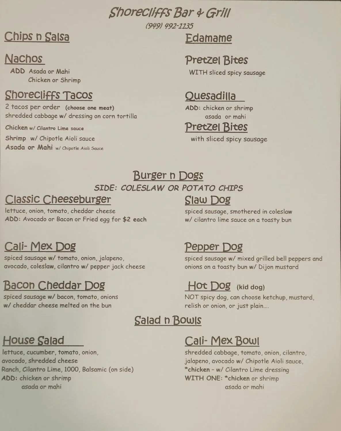 Menu 1