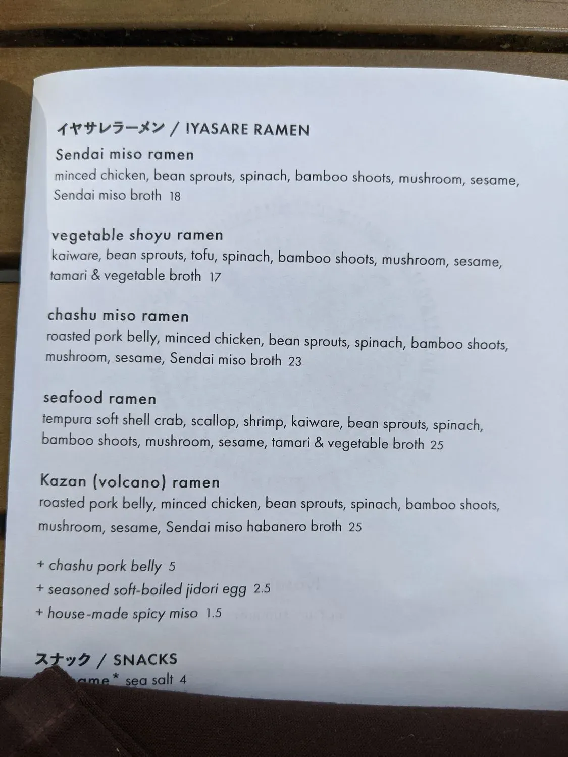 Menu 5