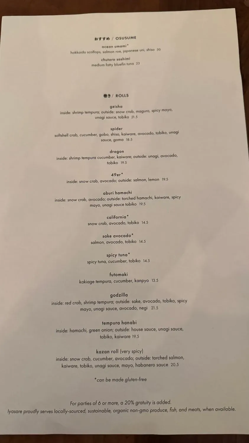 Menu 1