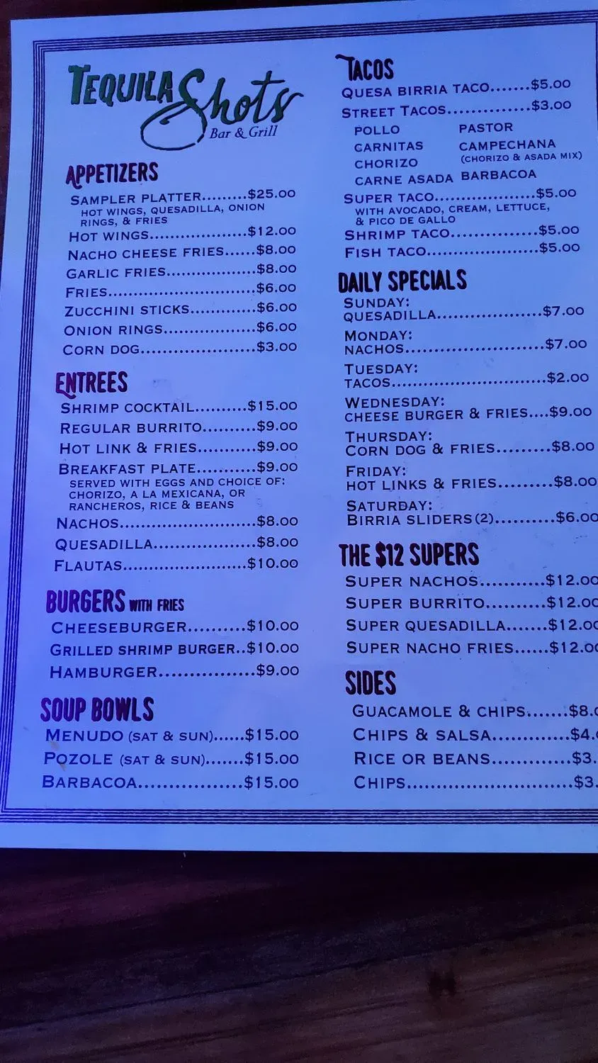 Menu 5