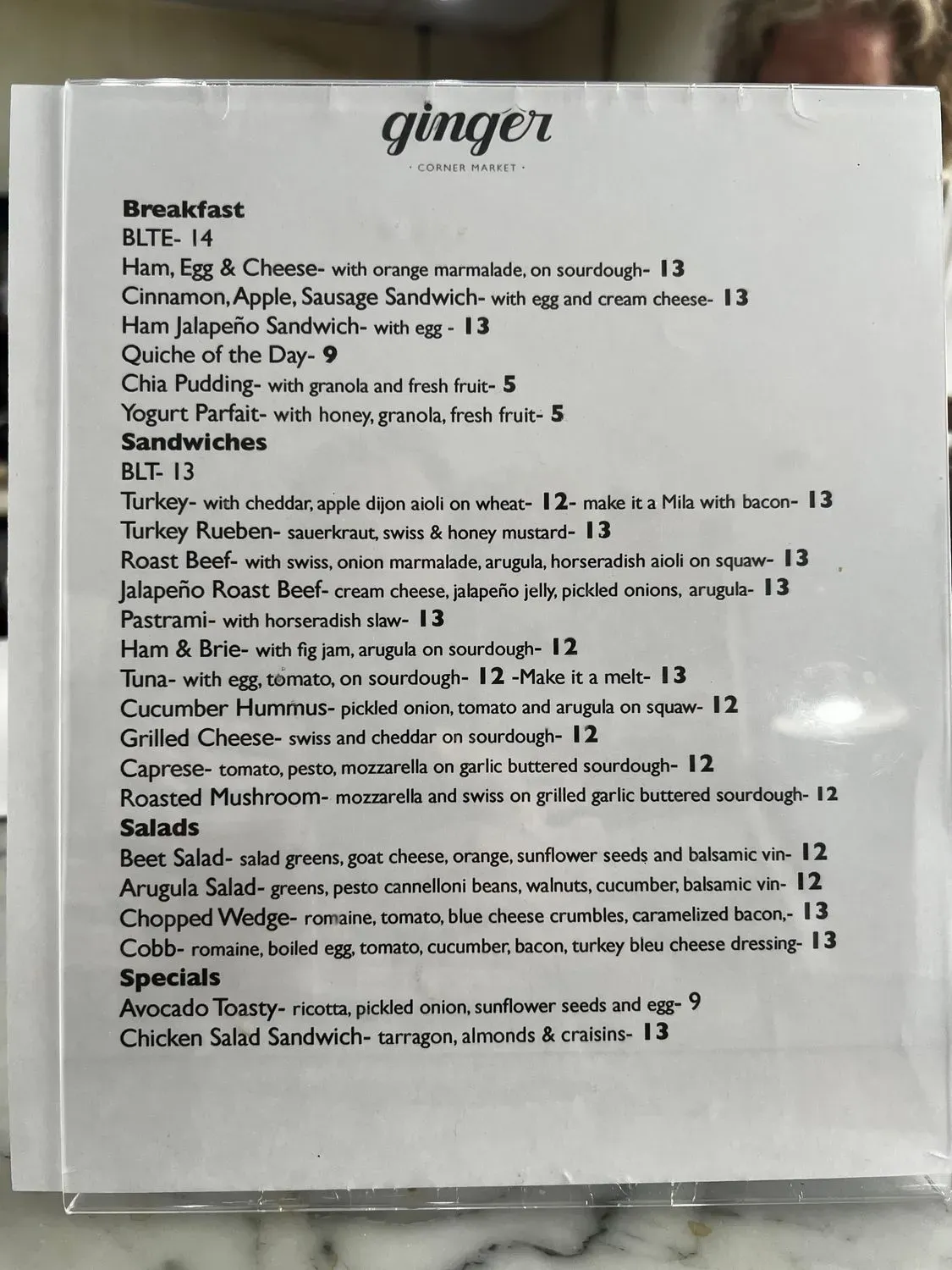 Menu 1