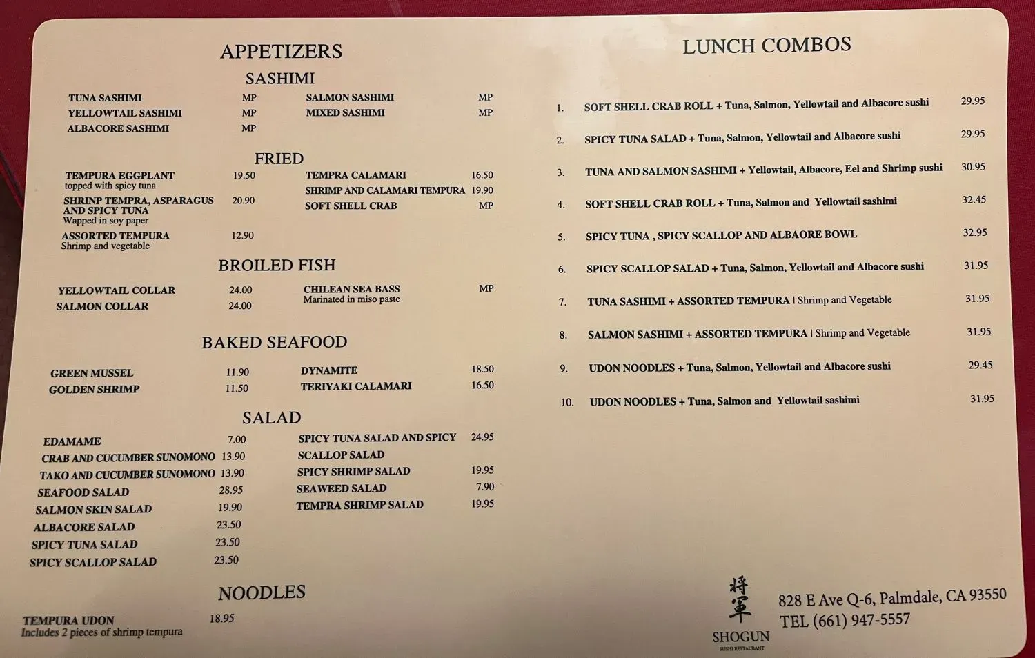 Menu 1