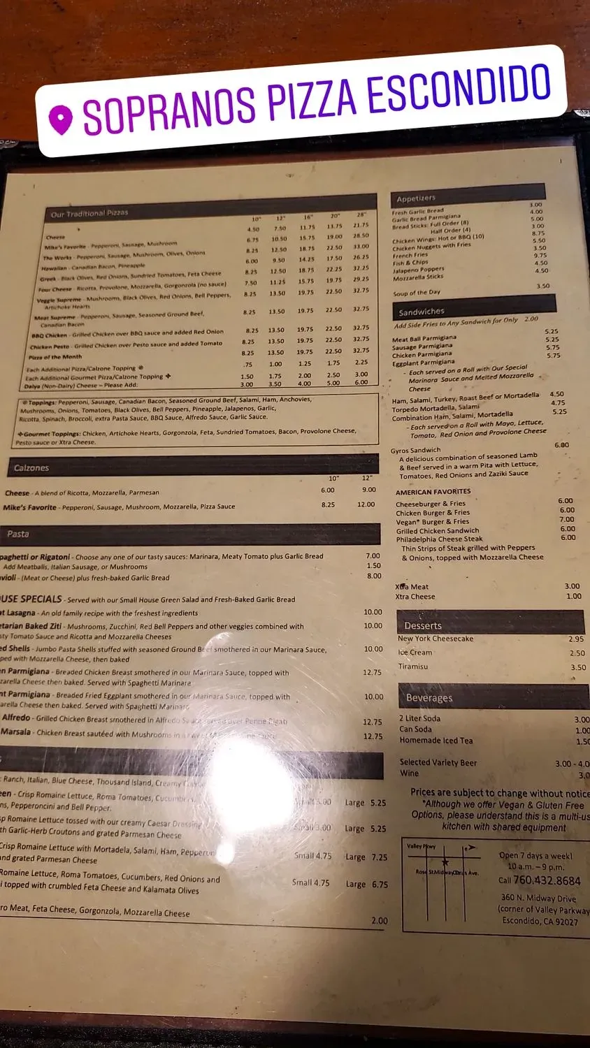 Menu 1