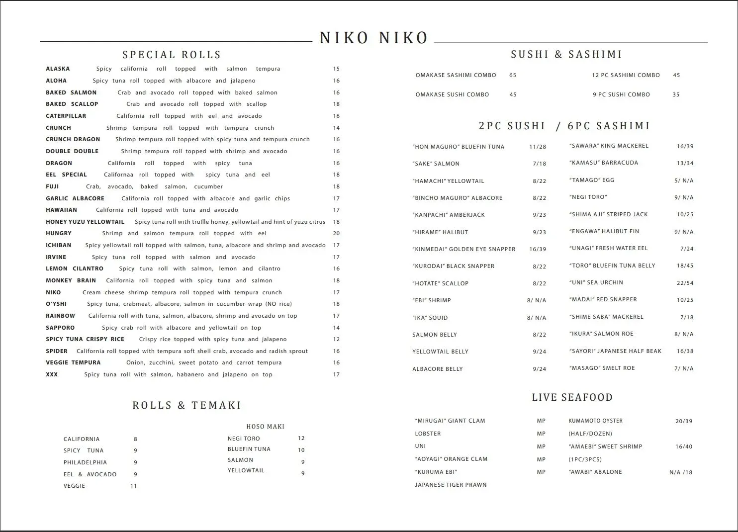 Menu 2