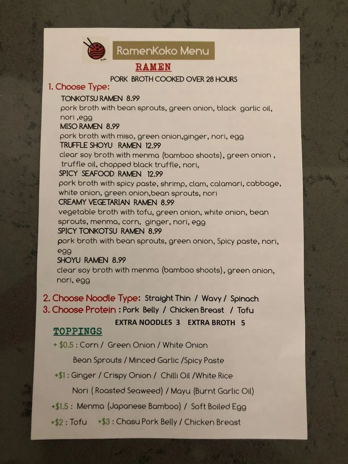 Menu 5