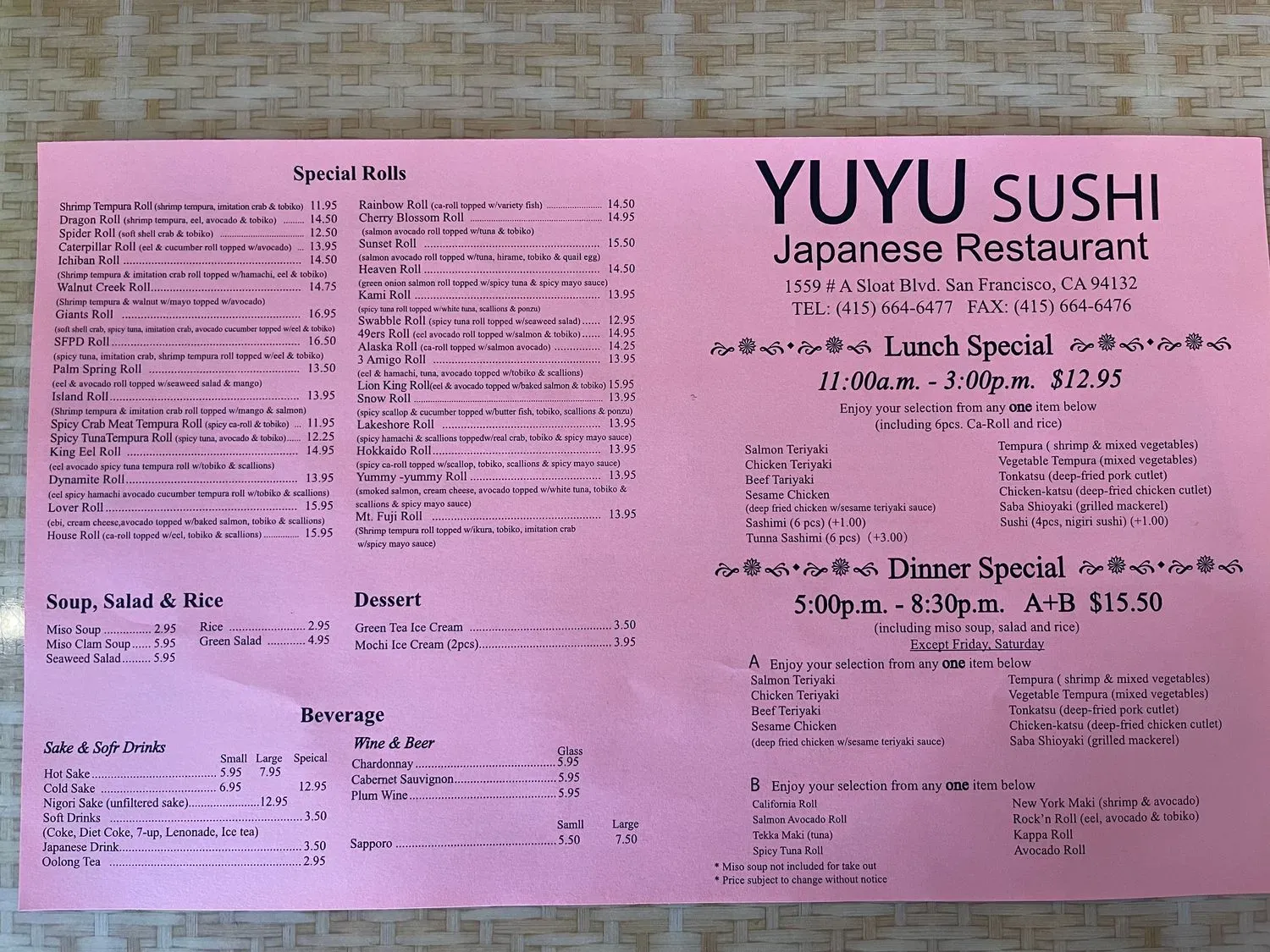 Menu 1