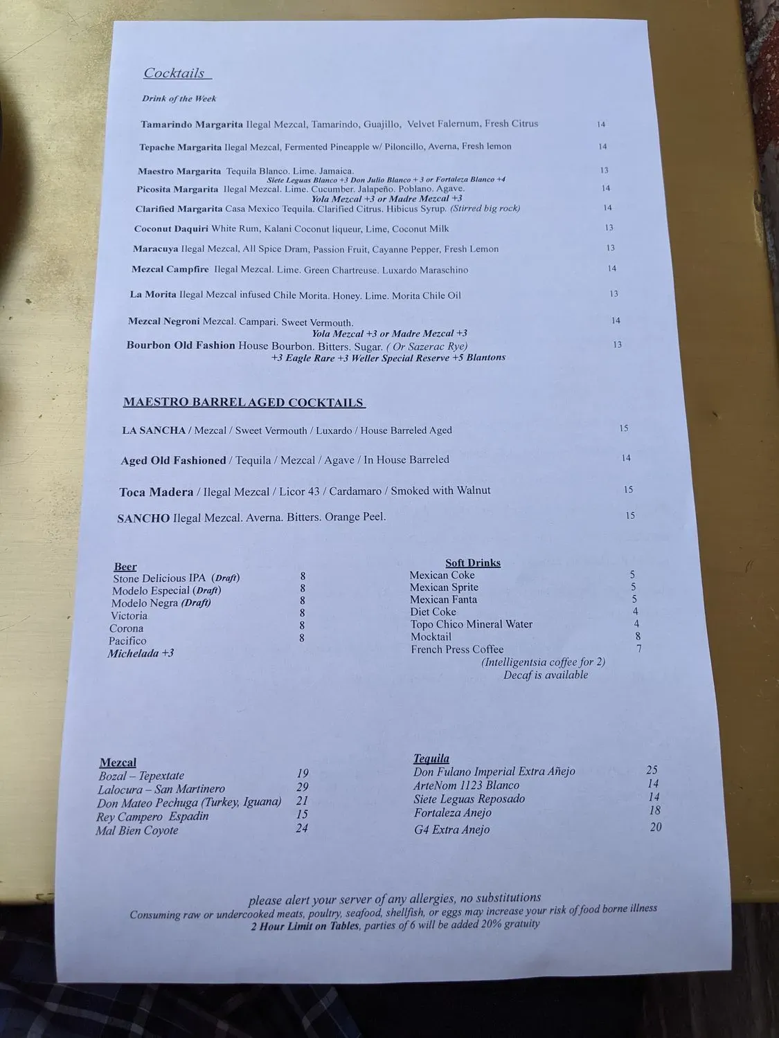 Menu 1