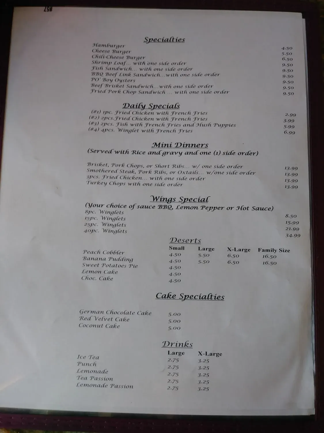 Menu 6