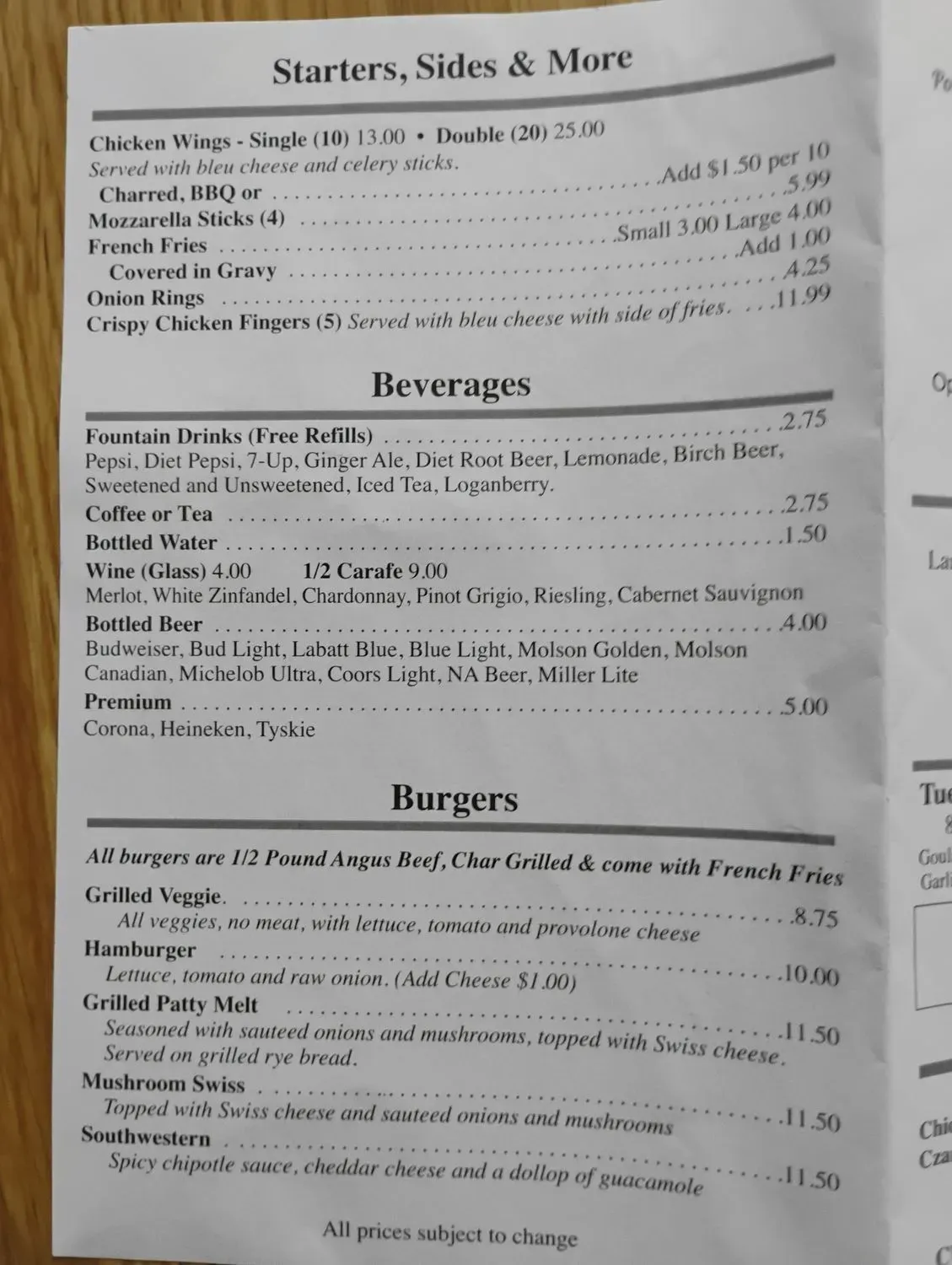 Menu 5