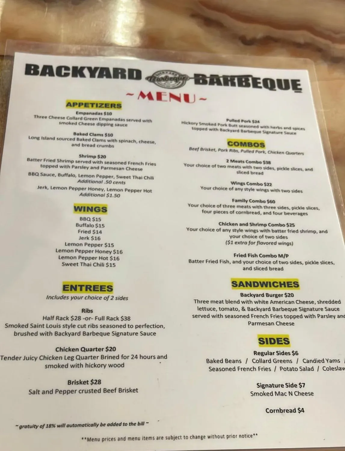 Menu 5