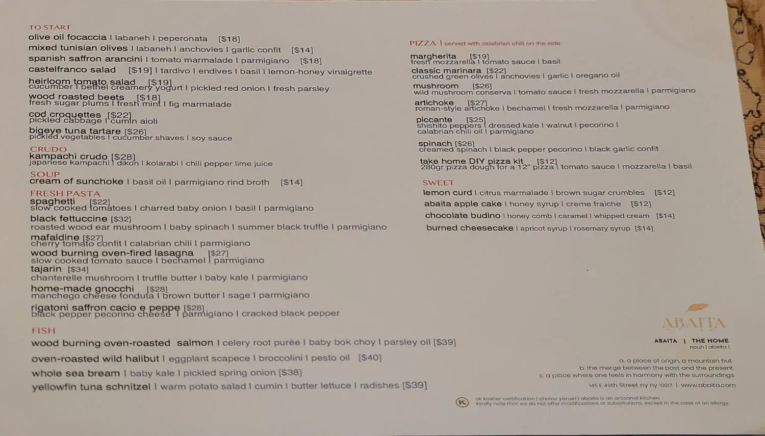 Menu 1