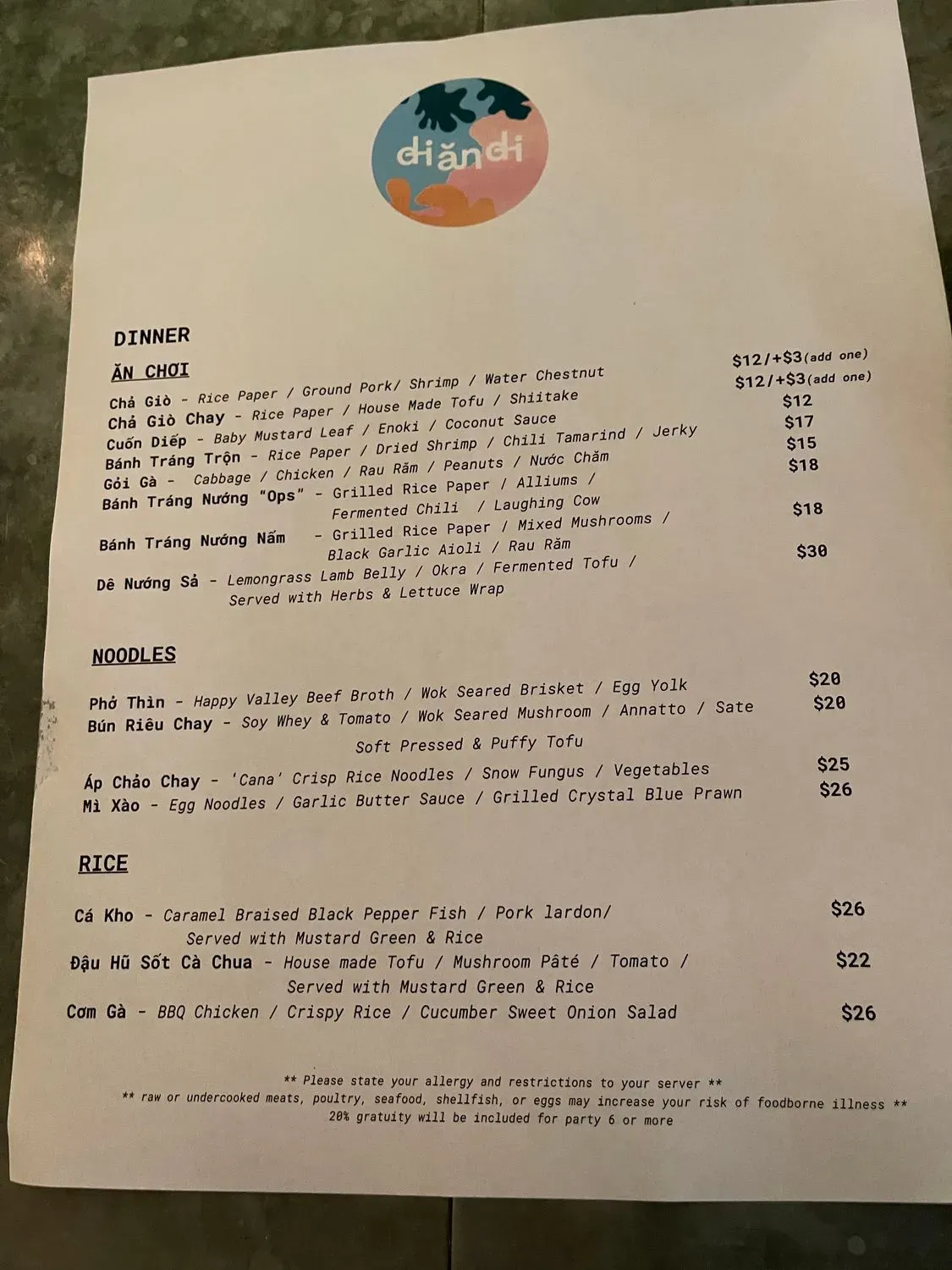 Menu 5