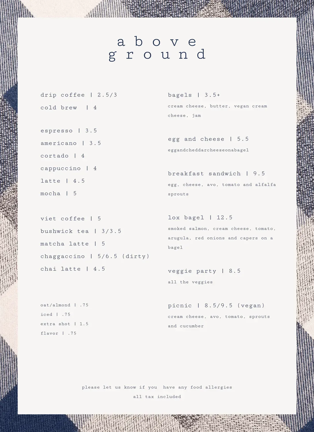 Menu 1