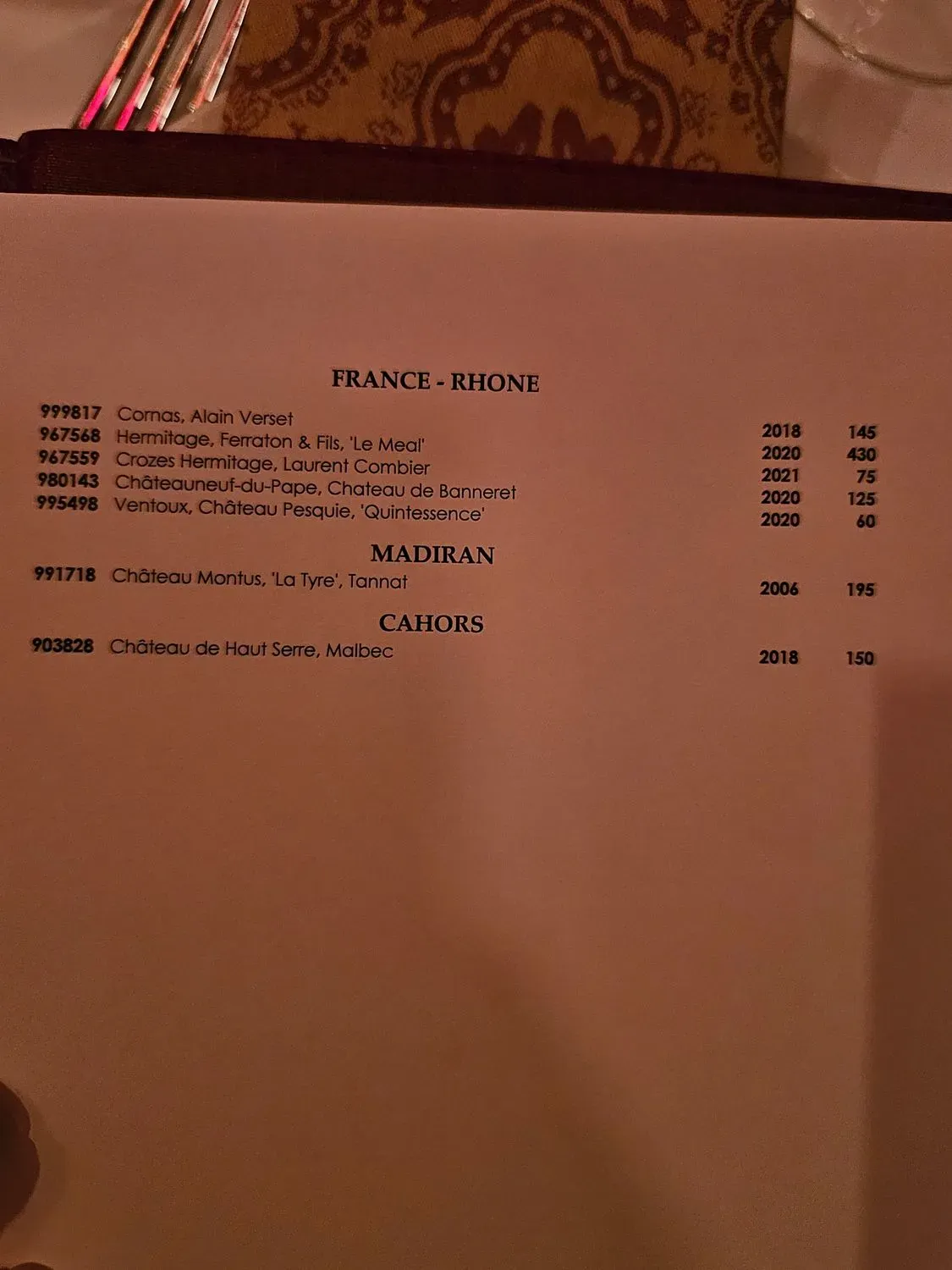 Menu 6