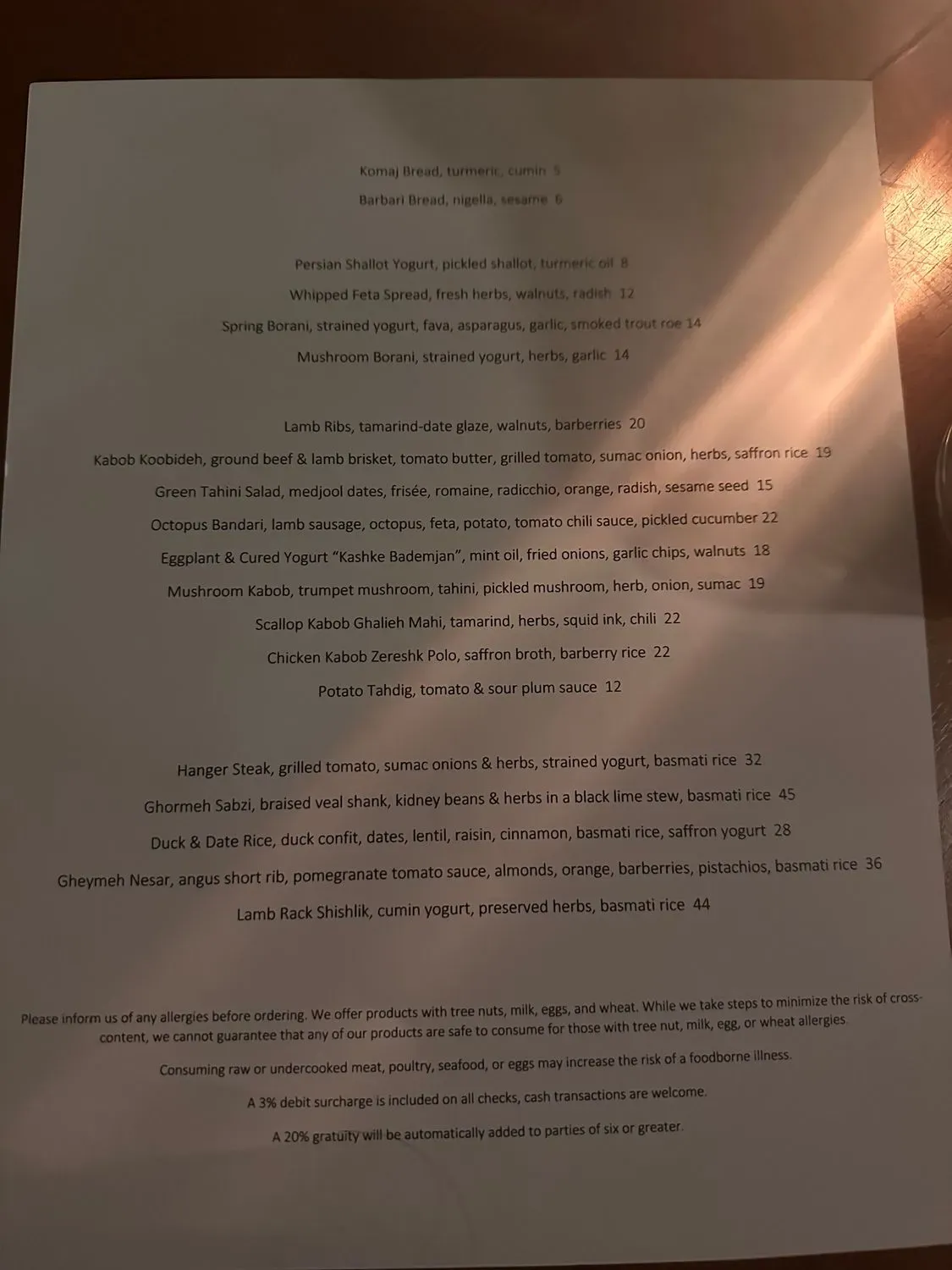 Menu 6