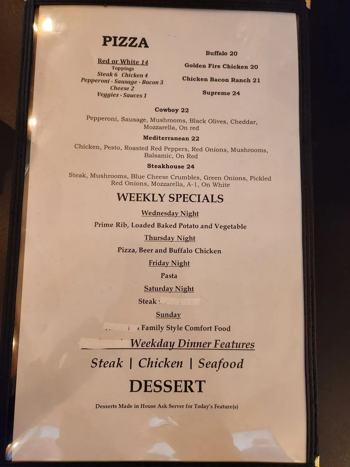Choconut Inn Menu - Updated November 2025
