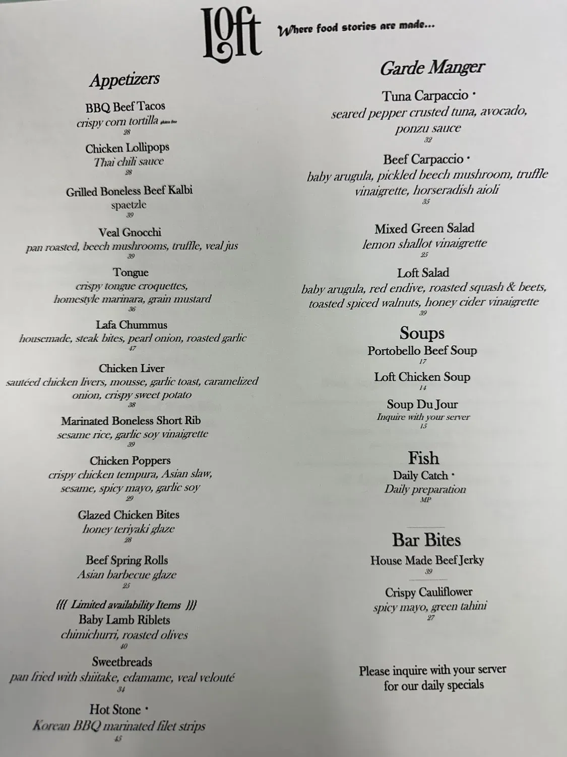 Menu 1