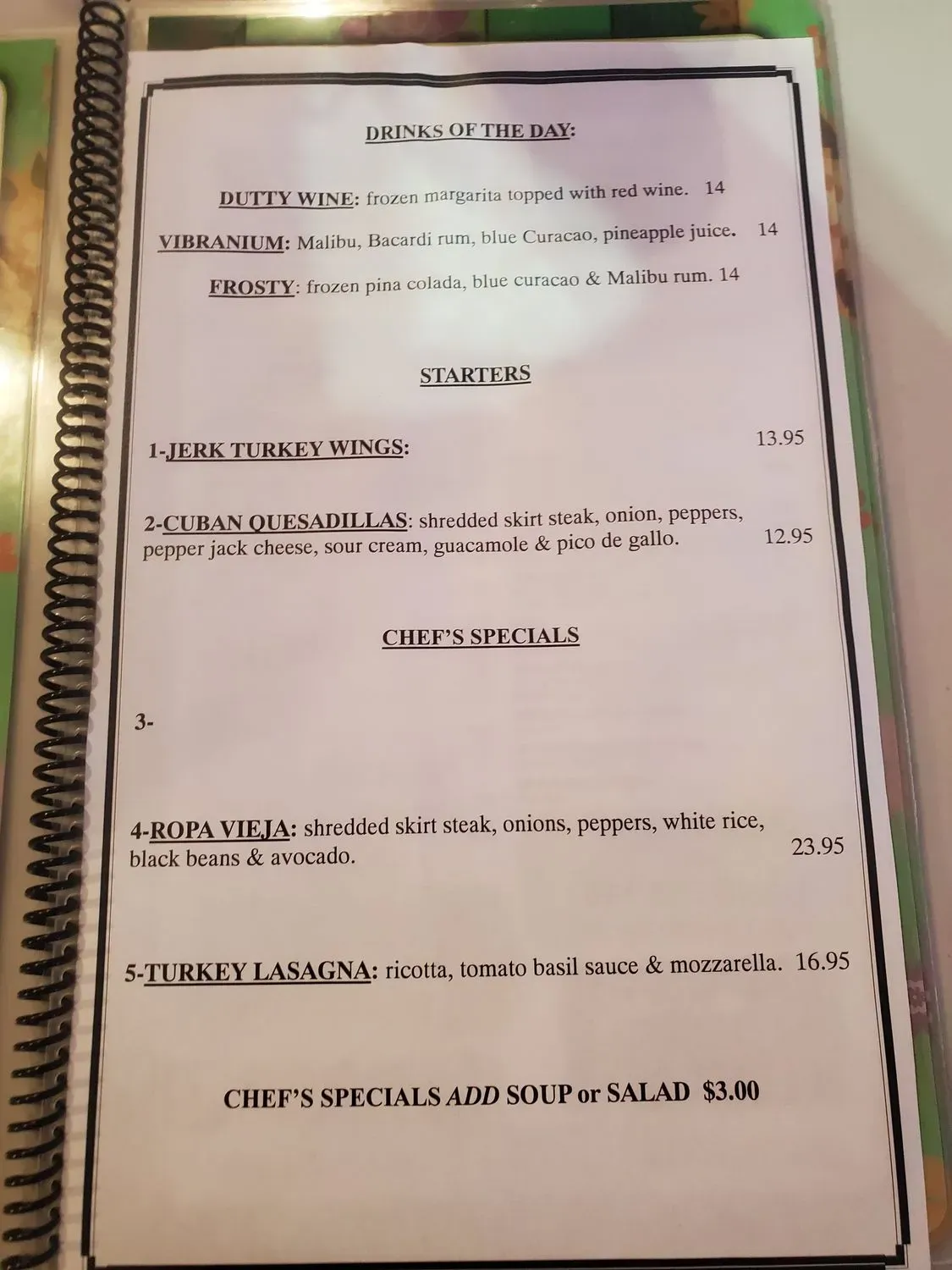 Menu 1