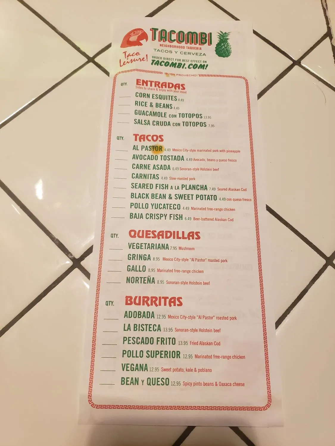 Menu 5