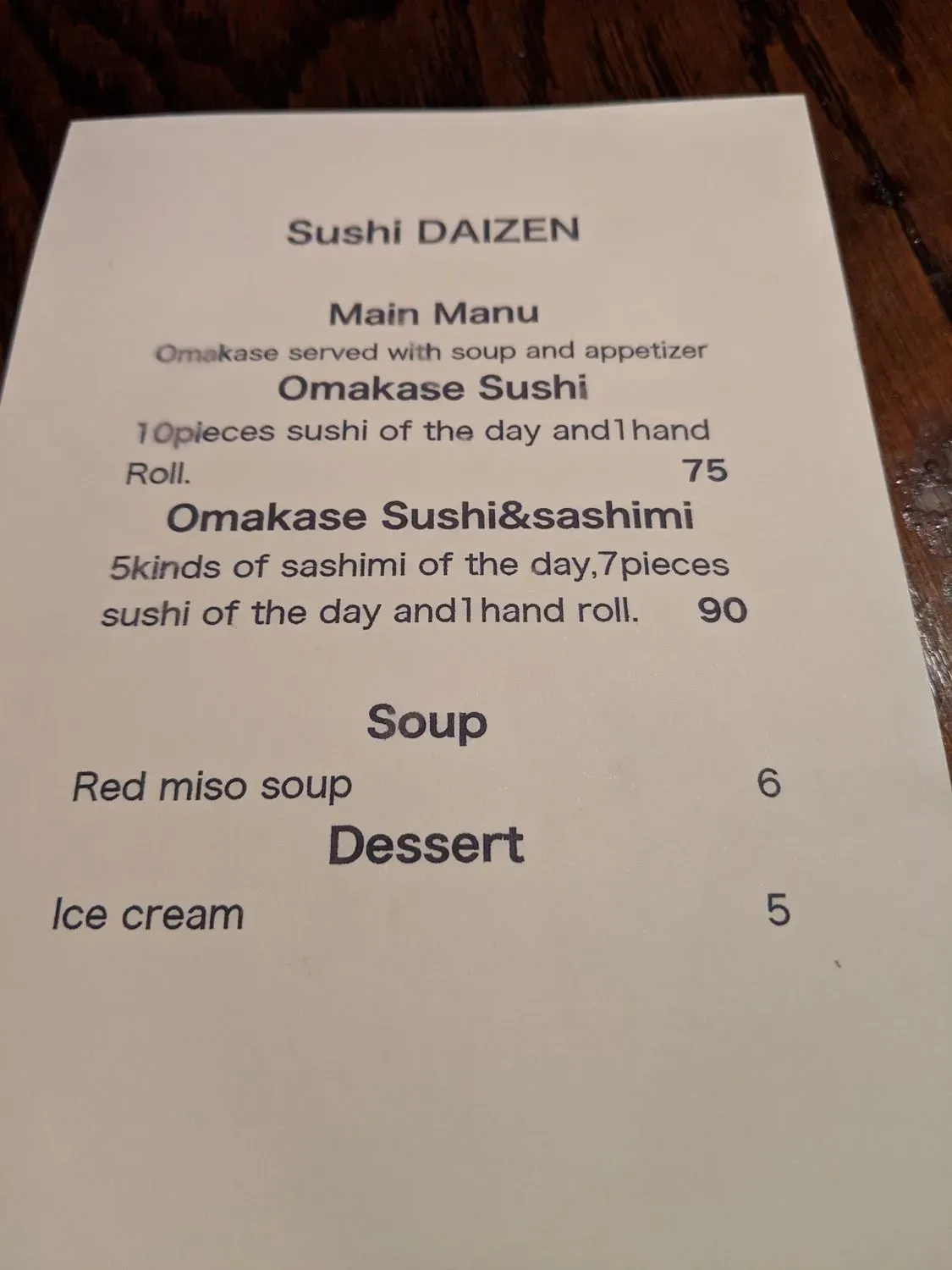 Menu 5