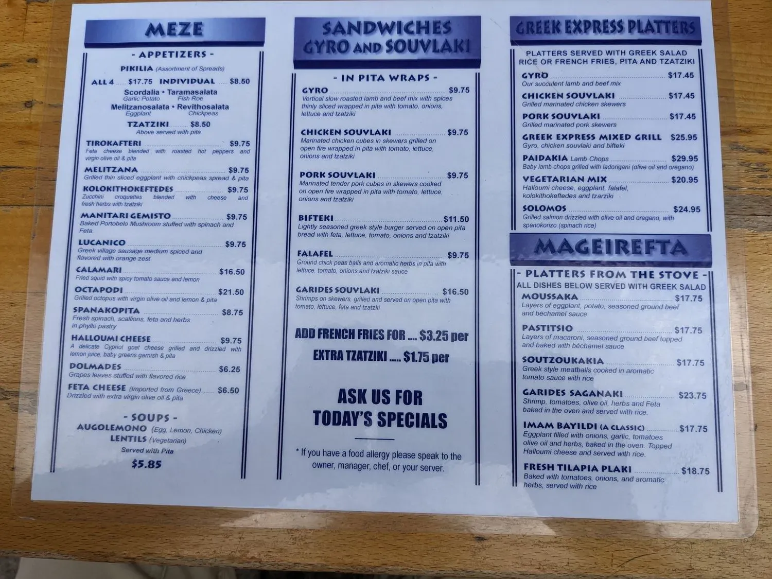 Menu 1